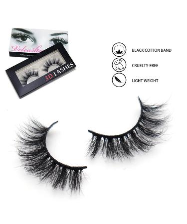 Veleasha Luxury 8D Real Mink Eyelashes 20mm Volume Handmade Wispy Lashes - 1 Pair Pack (8D823) - Buy Online on GoSupps.com