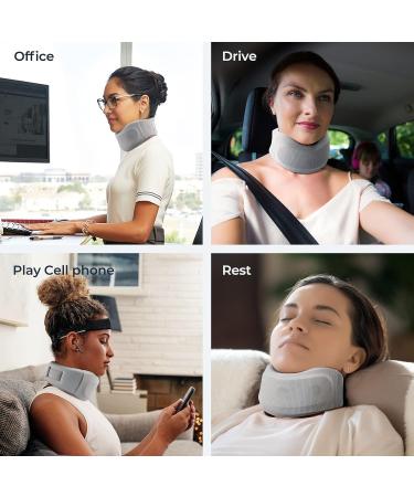 Neck Brace - Foam Cervical Collar for Pain Relief & Spine Support | Comfortable Gray Neck Support for Sleep - Medium Size - Buy Online on GoSupps.com