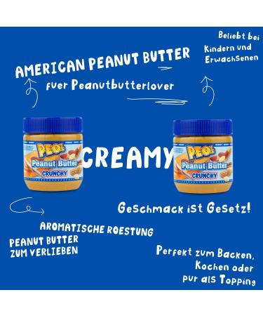 PEO's 3 x 340g Crunchy Peanut Butter | Natural Peanut Butter Made with Roasted Peanut Kernels | Delicious Peanut Cream with Full Taste - Buy Online on GoSupps.com