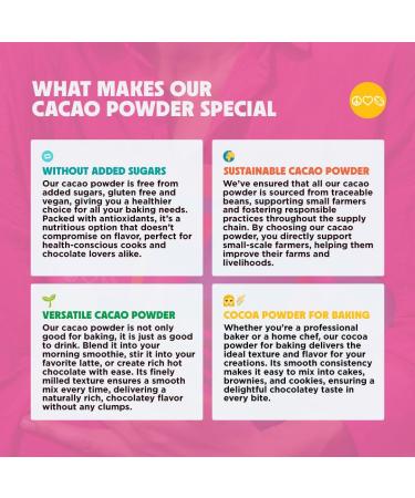 The Cocoa Circle 100% Pure Cocoa Powder - 250g | High Quality Unsweetened Cocoa for Baking Desserts & Hot Chocolate | Rich i - Buy Online on GoSupps.com