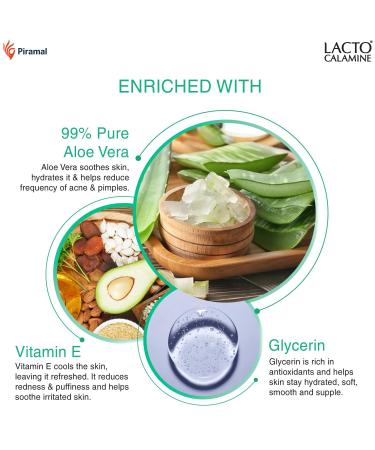 Lact'o Calamin'e Aloe Vera Gel For Face | 150g | Moisturizer For Face With 99% Pure Natural AloeVera Vitamin E & Glycerin For Hydrating Skin Body & Hair | No Parabens No Sulphates - Buy Online on GoSupps.com