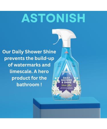 Astonish Daily Shower and Shine White Lilies| Vegan and Cruelty-free Shower Spray |For glass tiles chrome and plastic |Shower doors tubs and faucets | 750ml - Buy Online on GoSupps.com