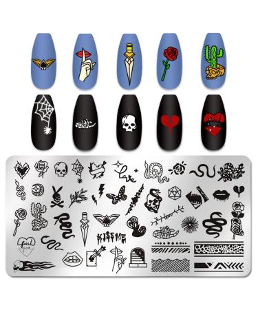SILPECWEE 6-Piece Snake Nail Stamping Plate Set - Butterfly Stencils for Manicure Design - Buy Online on GoSupps.com