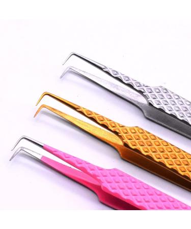 Silver 90 Degree Volume Eyelash Extension Tweezers for Mega Volume & Classic Lash Techniques - Buy Online on GoSupps.com