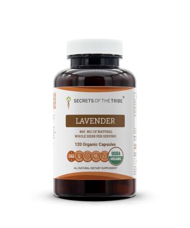 Secrets of the Tribe Lavender USDA Organic | Made with Vegetarian Capsules and Certified Organic Lavender (Lavandula angustifolia Lavandula x Intermedia) Dried Flowers (120 Capsules) 120 Count (Pack of 1)