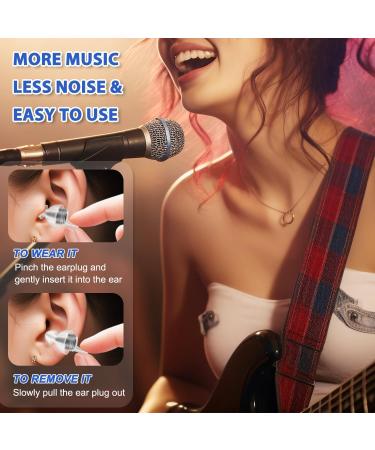 High Fidelity Concert Ear Plugs | 2 Pairs of Noise Reduction Ear Protection for Musicians | Light Blue & Black | Ideal for Concerts Festivals & Motorcycles - Buy Online on GoSupps.com