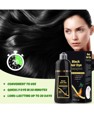 Buy Black Hair Dye Shampoo 3 in 1 - Herbal Grey Coverage Shampoo for Men & Women | 500ml - Buy Online on GoSupps.com