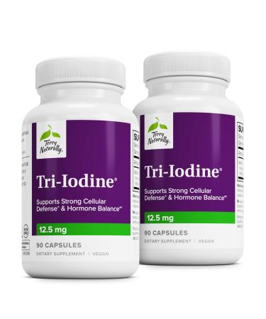 Terry Naturally Tri-Iodine - Dietary Supplement for Breast & Prostate Health Support - Healthy Thyroid Function Supplement Aid - 12.5mg 90 Capsules (Pack of 2)