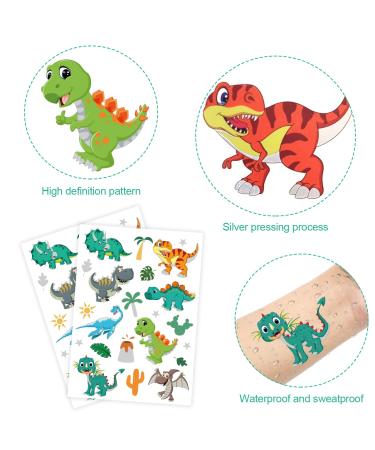 Glitter Dinosaur Temporary Tattoos for Kids Boys - 36 Silver Styles | Birthday Party Supplies & Favors - Buy Online on GoSupps.com