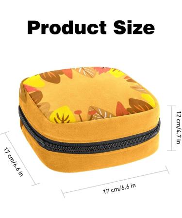 Women's Portable Period Kit - Bonds Storage Bags with Autumn Leaves Pattern | Stylish Feminine Product Bag - Buy Online on GoSupps.com