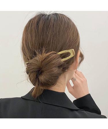 TseenYi U Sticks Hair Pins Gold Hair Sticks Pin Vintage French Updo Hairpin Metal Hair Fork Barrette Minimalist Updo Bun Chignon Pin Accessories for Women and Girls Gifts