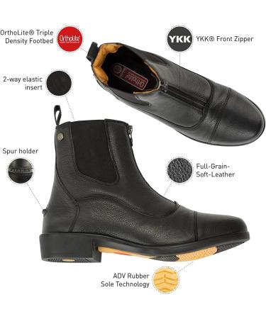 Suedwind Advanced II FZ Soft Riding Ankle Boots - Black Leather Jodhpur Boots for Riding Walking & Leisure | Comfortable Fit with Front Zipper | EU Size 39 - Buy Online on GoSupps.com