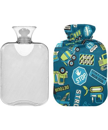 Naanle Cartoon Truck Hot Water Bottle - 1L Transparent Warm Water Bottle for Pain Relief Hot & Cold Therapy Bed Warmer for Hands & Feet - Buy Online on GoSupps.com