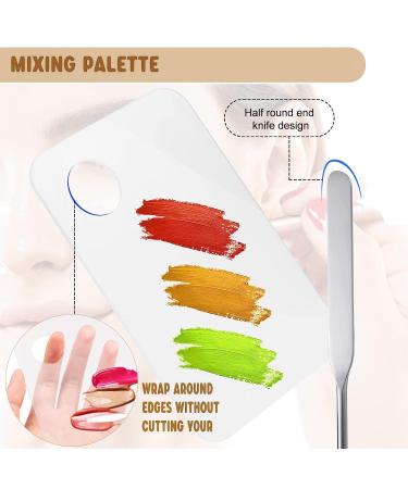 Stainless Steel Makeup Spatula and Palette Set - Acrylic Foundation Palette with Tiny Tool for Nail Art, Eye Shadow, Eyelash, and Face Makeup - Buy Online on GoSupps.com