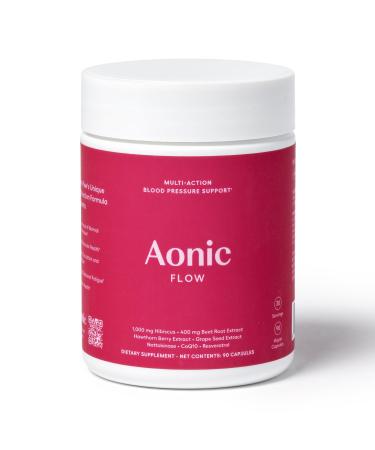 AONIC Flow | Healthy Blood Pressure Support | Multi-Action Formula with 1gr Hibiscus 400mg Beet Root Extract (100mg Nitrates) CoQ10 Resveratrol & Hawthorn Non-GMO & Vegan (90 Capsules)
