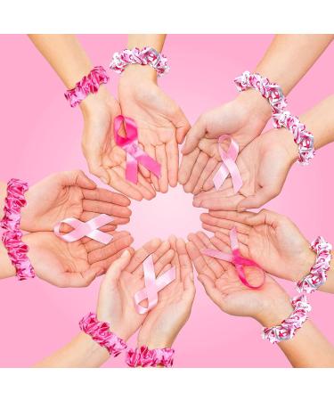 20 Pink Ribbon Breast Cancer Hair Scrunchies - Hair Ties for Women & Girls - Breast Cancer Awareness Accessories - Buy Online on GoSupps.com