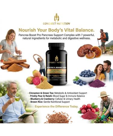 Conquest Nutrition Pancrea Boost Pro Pancreas Support Complex. Best All-Natural Herbal Supplement to Support Healthy Pancreas Function. High Potency Detox Formula. Vegan Non-GMO - 60 Veggie Caps - Buy Online on GoSupps.com