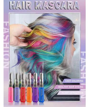 New Hair Chalk Comb Mascara Temporary Washable Hair Color Dye for Girls & Women - Non-toxic Instant Hair Dye, Perfect for Christmas, Halloween, Birthdays & Parties - Light Purple (02) - Buy Online on GoSupps.com