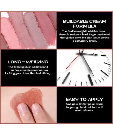 Waterproof 3-in-1 Cream Blush Stick for Cheeks, Eyes, and Lips - Long Lasting Formula for All Skin Tones (Orange) - Buy Online on GoSupps.com