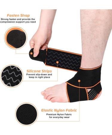 2 Pack Adjustable Ankle Brace for Women and Men - Support for Sprained Ankle, Plantar Fasciitis, Achilles Tendon - Compression Wrap for Volleyball, Running, Tennis - Universal Size - Buy Online on GoSupps.com