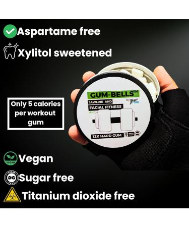 Gumbells 12XHard Jawline & facial fitness xylitol chewing gum (2MONTH-PACK) Enhance Define & strengthen your Jaw Jawline Face Mouth & Jawrz Chios style Workout exerciser trainer GUM 4 Men & Women - Buy Online on GoSupps.com