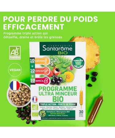 Santarome Bio - Organic Ultra Slimming Program - Fat Burning Food Supplement - Lose Weight & Burn Fat - Organic Plants - Pine - Buy Online on GoSupps.com