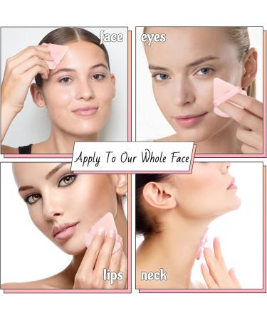 8 Pieces Pink Powder Puff Triangle Face Makeup Cotton Sponge for Loose Powder Soft Body Cosmetic Foundation Contouring Powder Wet Dry Makeup Tools 2.75 x 2.55 inches (Pink Triangle) - Buy Online on GoSupps.com