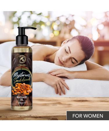 Buy Sandalwood Massage Oil 200ml - Relaxing Body Care Oil with Almond Grape Seed & Jojoba Oils - Perfect for All Skin Types & Couples - Buy Online on GoSupps.com