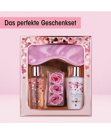 Accentra Heart Cascade Gift Set for Women - Beauty Set with Sleep Mask Shower Gel Body Lotion & Rose Bath Stone - Perfect for Birthdays & Special Occasions - Buy Online on GoSupps.com