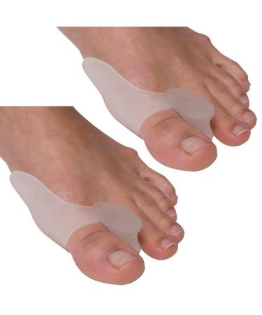 AnHua 2 x Silicone Gel Toes Cushion Pad Bunion Protector Toe Separator Pain Relief (Clear)