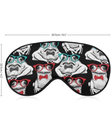 Funny Frogs Sleep Mask Eye Cover for Sleeping Blindfold with Adjustable Strap Blocks Light Night Travel Nap for Men Women - Buy Online on GoSupps.com