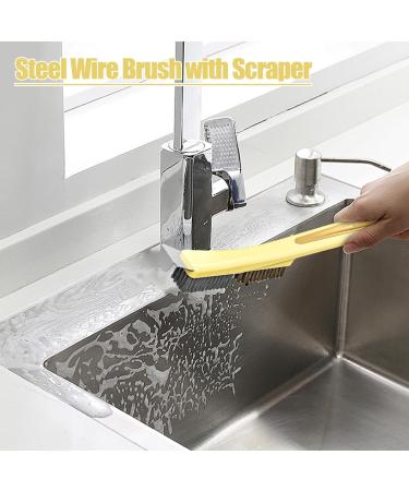 Wire Brush - Stainless Steel Minni Brushes | Wire Brushes for Cleaning Rust and Heavy Dirt | Metal Rust Remover Brushes Home Dirt Removal Gadgets for Faucets Drains Scraper Scrubber Yellow Refer to description - Buy Online on GoSupps.com