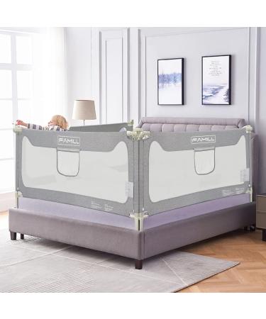 Bed Rails for Toddlers,Toddler Bed Rail,Baby Bed Rail Guard,Kids' Bed Rails & Rail Guards,Bed Guard Rail for Queen King Twin Bed Kid , Full Size Bed Extra Length 54"-78.7" ,(Grey,1 Piece, 74.8") Grey 74.8inch (1 side)