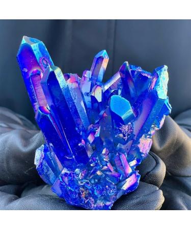 Natural Crystal Rough Crystal Cluster Specimen Blue Angel Aura Flower Natural Electroplating Gemstone Quartz Cluster (Size : 180-200g) - Buy Online on GoSupps.com