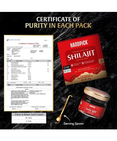 HANDPICK Pure Himalayan Shilajit Resin | 75% Fulvic Acid 85+ Trace Minerals | 100% Pure Natural Shilajit Supplement | 30g | Non-GMO Gluten-Free | Thoughtful Gift for Men Women | Gift for Partner - Buy Online on GoSupps.com