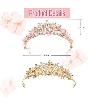 Bogoro Qazuwa Krone Tiara - Elegant Wedding Crown with Crystals | Princess Tiara for Brides & Cosplay | Ros gold Party Gift - Buy Online on GoSupps.com