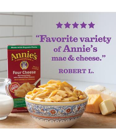 Annie's Four Cheese Macaroni & Cheese - 5.5 oz (Pack of 12) | Gourmet Comfort Food - Buy Online on GoSupps.com