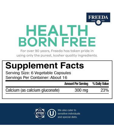 Freeda Calcium Gluconate - Vegan Bone & Joint Support - 100 Capsules - Buy Online on GoSupps.com