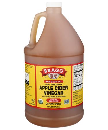 Bragg Organic Apple Cider Vinegar With the Mother USDA Certified Organic  Raw, Unfiltered All Natural Ingredients, 1 Gallon