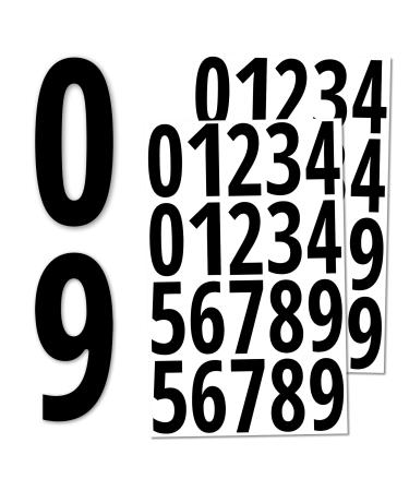 200 Pieces  3 - Number Stickers  Waterproof Vinyl Stick On Numbers - Black 3 inches Black