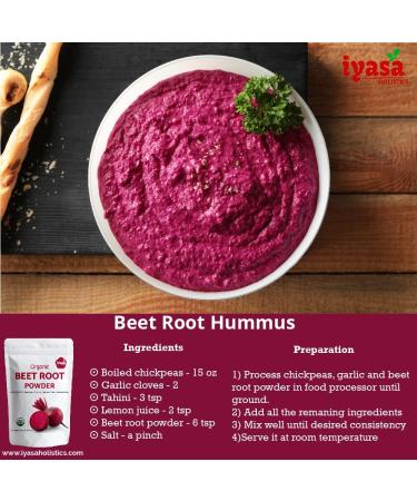 Iyasa Organic Beet Root Powder Plant Based Vegan Gluten-Free Beetroot Superfood for Baking and Cooking 8 oz 223 gm 8 Ounce (Pack of 1) - Buy Online on GoSupps.com