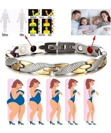 WDYY Elegant Magnetic Therapy Bracelet for Weight Loss & Anti-Fatigue - Slimming Magnetic Bracelet for Men & Women (Golden) - Buy Online on GoSupps.com