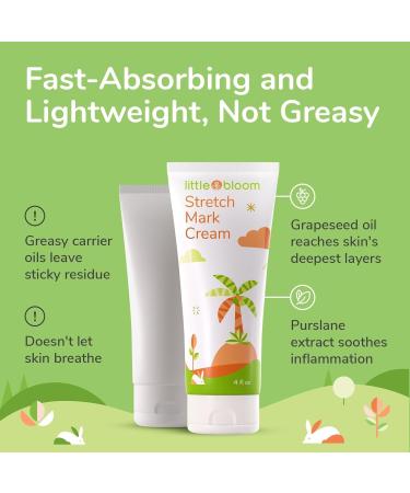 LittleBloom Stretch Mark Cream for Pregnancy - 120mL Shea Butter, Vitamin C+E, Anti Stretch Mark Cream - Belly & Tummy Butter for Pregnancy Care - Buy Online on GoSupps.com