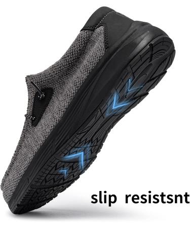 LARNMERN Slip Resistant Men's Loafers - Non Slip Work Shoes for Restaurant & Chef, Lightweight & Comfortable Slip-Ons - Size 13, Light Black - Buy Online on GoSupps.com