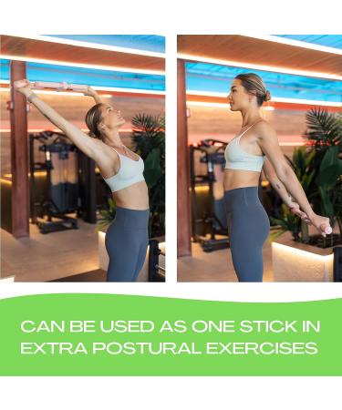 BodyTree Posture Corrector Yoga Cross Stick - Compact and Adjustable Stretch Pole - Cracker bar - Stretcher for Upper and Lower Back Pain Relief Pink - Buy Online on GoSupps.com