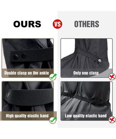 Unisex Waterproof Non-Slip Rain Boot Covers - Black | Reflective, Zipper, Insulated for Hunting, Cycling, Snow, Rainy Days | Large Size - Reusable & Foldable - Buy Online on GoSupps.com