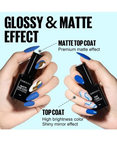 TOMICCA Gel Base and Top Coat Set - Matte and Glossy No Wipe Finish for Nail Art - 15ML 3 PCS - Buy Online on GoSupps.com