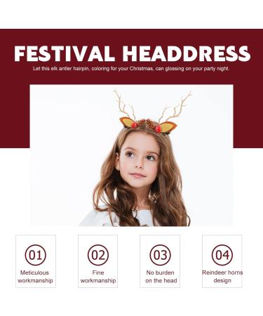 FRCOLOR 2 Pairs Christmas Glow Barrette Cosplay Headbands Christmas Hair Accessories Head Bands for Womens Hair Dress for Girls Xmas Party Hair Clips Resin Alligator Clip Elk Horns Miss - Buy Online on GoSupps.com