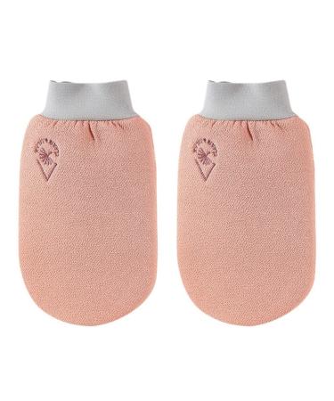 Scrub Bath Scrubs 2pcs Exfoliating Bath Gloves Shower Bath Gloves Scrubbers Dead Skin Cell Remover Bath Massage Gloves for Men Women and Supplies Yellow Srub Cleaning Gloves (Color : Red)