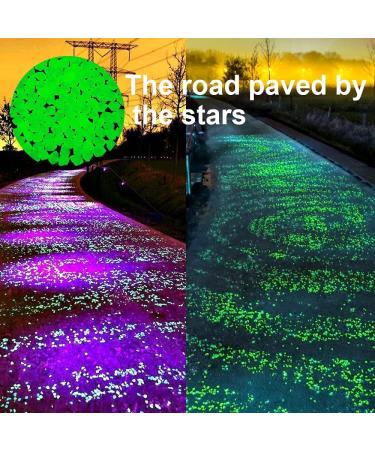 300 Colorful Fluorescent Stones - Bright Garden Pebbles for Walkways Aquariums & Lawn Decoration (Green 17x13mm) - Buy Online on GoSupps.com